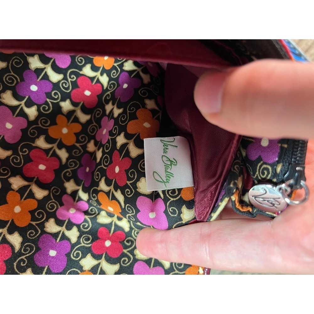 Vera Bradley Patchwork Floral Quilted Envelope Clutch Wallet Multi Color Paisley - Picture 7 of 10